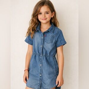 Levi’s Girls Chambray Denim Shirt Dress - Size 5